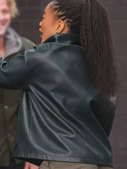 Clayface 2026 Naomi Ackie Leather Black Jacket