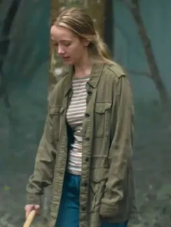 Delphi Evans Tv Series Girl taken 2026 Abby Riser Green Cotton Jacket