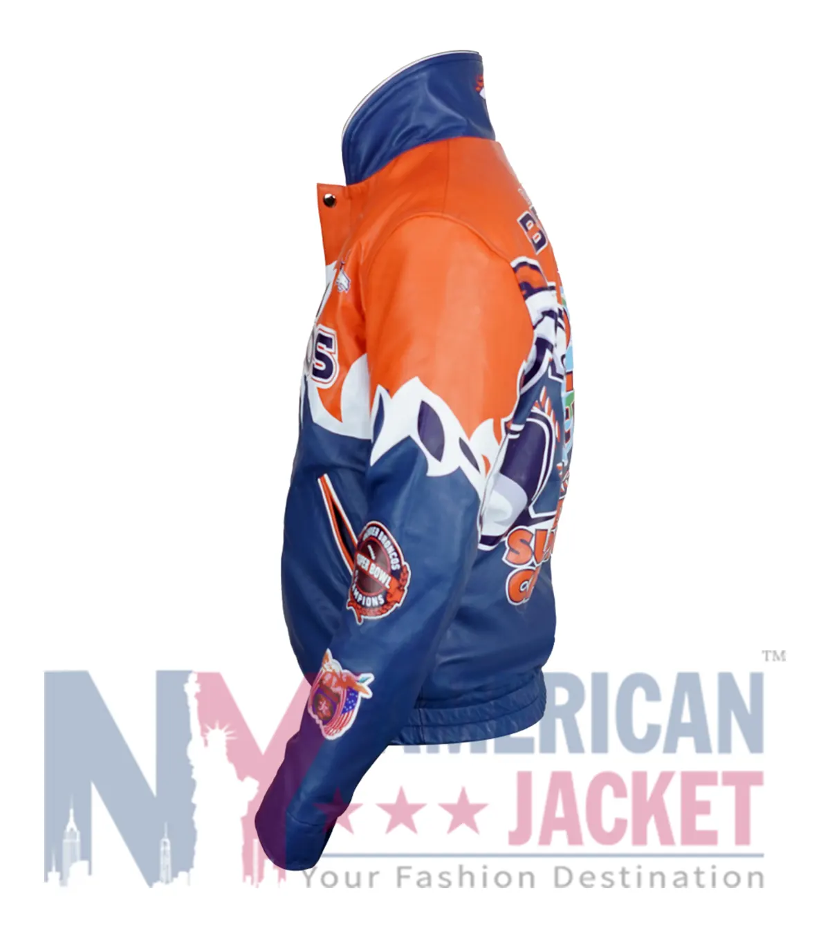 Denver Broncos Super Bowl Champions Back 2 Back Leather Jacket inspired by Shannon Sharpe