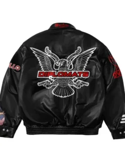 Diplomats Dipset Black Leather Jacket