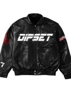 Diplomats Leather Dipset Black Jacket