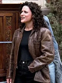 Elaine Benes Seinfeld Brown Leather Jacket
