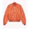 Elle Fanning Margo’s Got Money Troubles orange Bomber Jacket