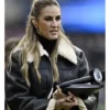 Erin Andrews Black Leather Shearling Jacket