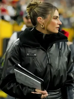 Erin Andrews Black Leather Jumpsuit