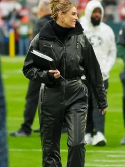 Erin Andrews Leather Jumpsuit