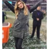 Erin Andrews NFL Championship Grey Coat
