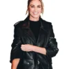 Erin Andrews Super Bowl LIX New Orleans Biker Black Leather Jacket