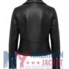 Evelyn Round Studded Biker Leather Jacket