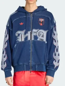 Adidas X FIFA World Cup 2026 Japan Blue Cotton Hooded Jacket