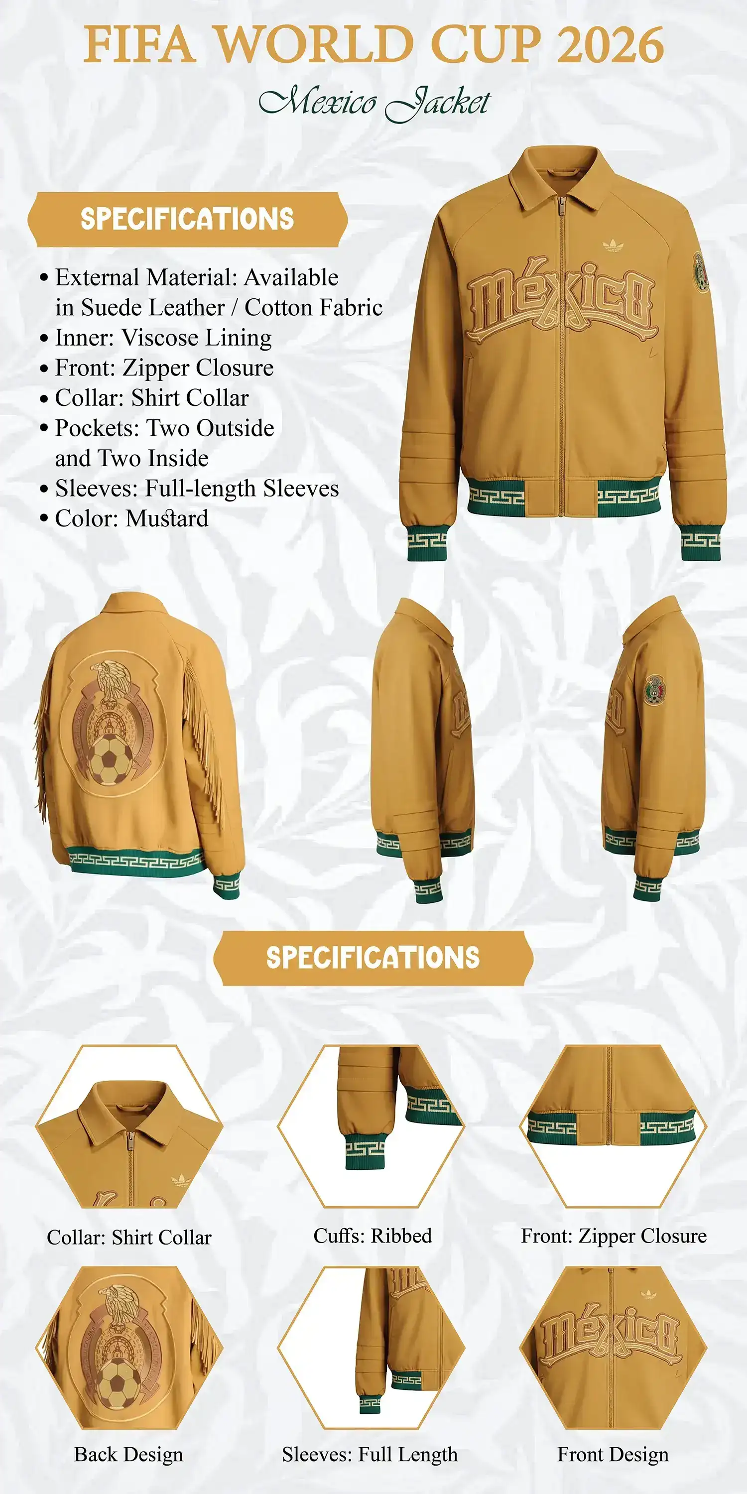 FIFA World Cup 2026 Mexico Jacket infographic