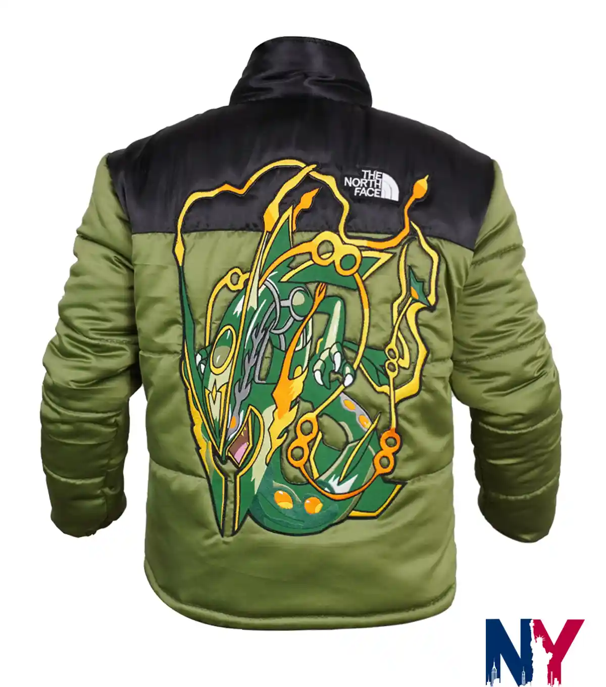 Get Pokémon x The North Face Green Nuptse Puffer Jacket back view