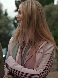 Girl Taken S1 Pink Striped Sleeve Zip Track Jacket