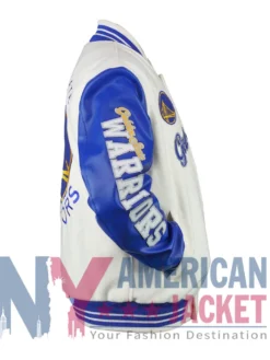 Golden State Varsity Cream Warriors And Blue Jacket