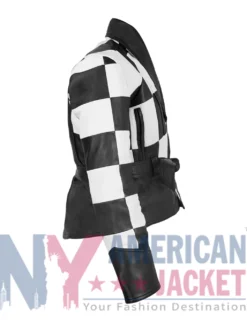 Hailee Steinfeld Sinners Black And White Checkered Jacket Right View