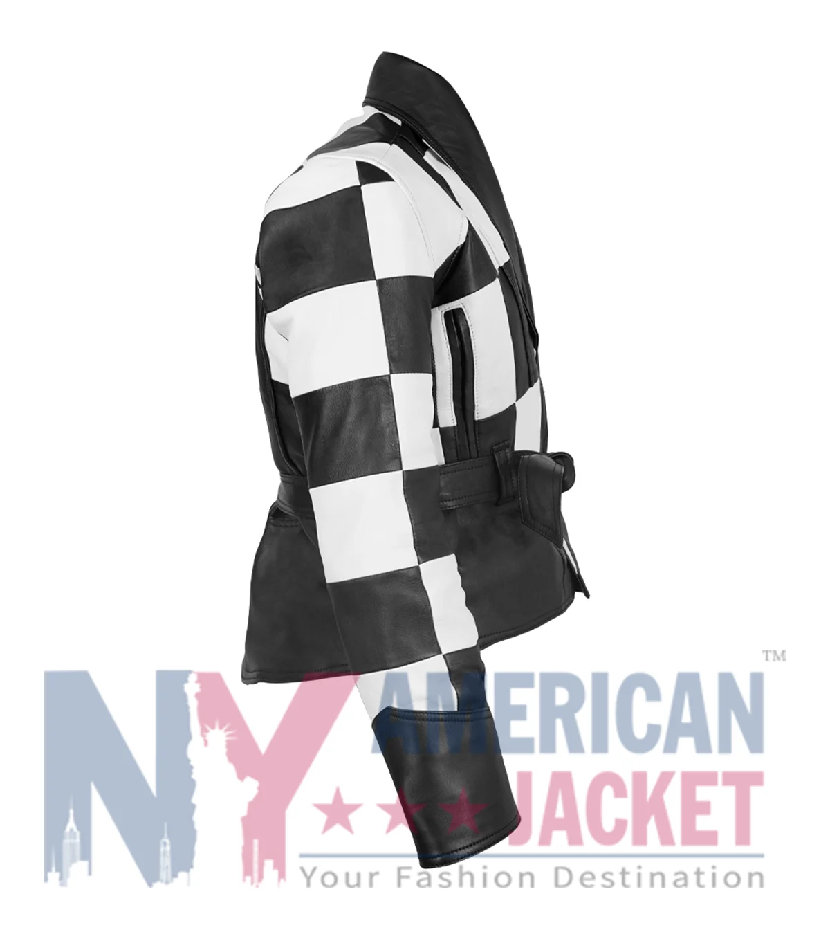 Hailee Steinfeld Sinners Black And White Checkered Jacket Right View
