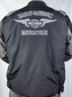 Harley Davidson Black and Grey Biker Jacket