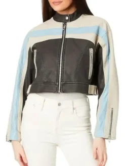 His & Hers 2026 Tiffany Ho Colorblock Leather Jacket