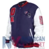 Houston Texans Classic Rib Mashup Navy and White Varsity Jacket