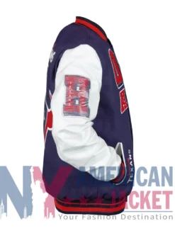 Houston Texans Mashup Classic Rib Navy and White Varsity Jacket