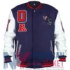 Houston Texans Mashup Classic Varsity Rib Navy and White Jacket