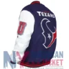 Houston Texans Mashup Rib Classic Navy and White Varsity Jacket