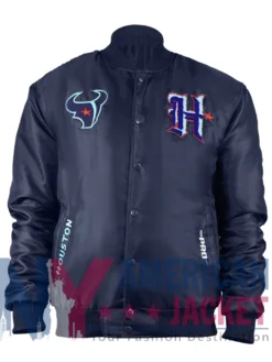 Houston Texans Navy H-Town Satin Jacket