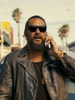 Jason Momoa The Wrecking Crew Black Leather Jacket