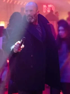 Jason Statham Shelter Black Wool Coat
