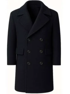 Jason Statham Movie Shelter 2026 Mason Black Wool Peacoat