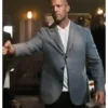 Jason Statham Wrath Of Man Grey Suiting Fabric Blazer