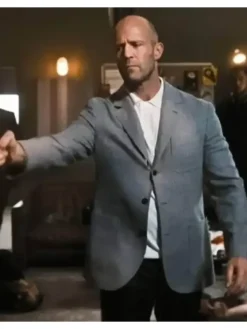 Jason Statham Wrath Of Man Grey Suiting Fabric Blazer