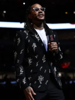 Jersey Retirement Ceremony 2026 Derrick Rose Black Embroidered Blazer