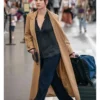 Kaley Cuoco Vanished Brown Wool Trench Coat