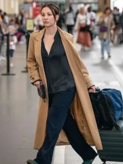 Kaley Cuoco Vanished Brown Wool Trench Coat
