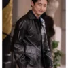 Kentaro Sakaguchi Milan Fashion Week Black Leather Jacket