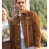 Kevin Jonas Camp Rock 3 Brown suede Leather Jacket