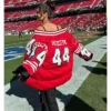 Kristin Juszczyk SF 49ers Red Puffer Jacket
