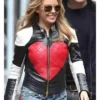 Kylie Minogue Red Love Heart Leather Jacket for sale