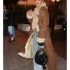 LA 2026 Rita Ora Brown Leather Coat