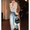 LA 2026 Rita Ora Brown Shearling Leather Coat