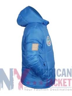 Lacoste x Cortina Olympic Blue Heritage Puffer Jacket Right Side