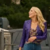 Landman S02 Ali Larter Purple Leather Jacket