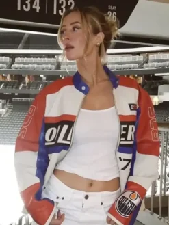 Lauren Kyle Oilers Racing Leather Jacket