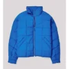 Law and Order S25 Thalia Young Blue Grid Puffer Jacket