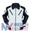 Leather Black and White Moto Jacket