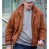 Liam Neeson 4 Kids Walk Into a Bank Brown Jacket