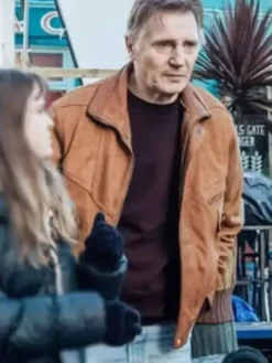Liam Neeson 4 Kids Walk Into a Bank Leather Jacket