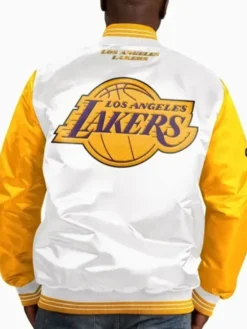 Los Angeles Lakers White Yellow Varsity Jacket
