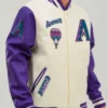 MLB Team Arizona Diamondbacks White and Purple Varsity Jacket For Sale